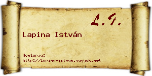 Lapina István névjegykártya